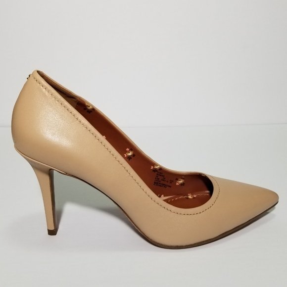 COACH Beechwood Leather Pointed Toe Waverly Pumps - Picture 2 of 8